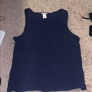 Navy crop tank top